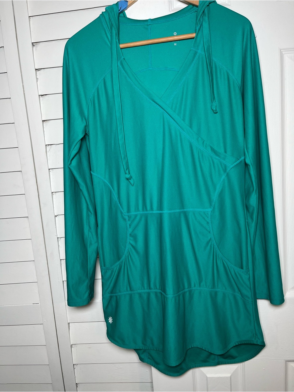 Athleta Wick-It Wader Teal Long Sleeve Swim Cover-Up Dress M - Picture 3 of 17